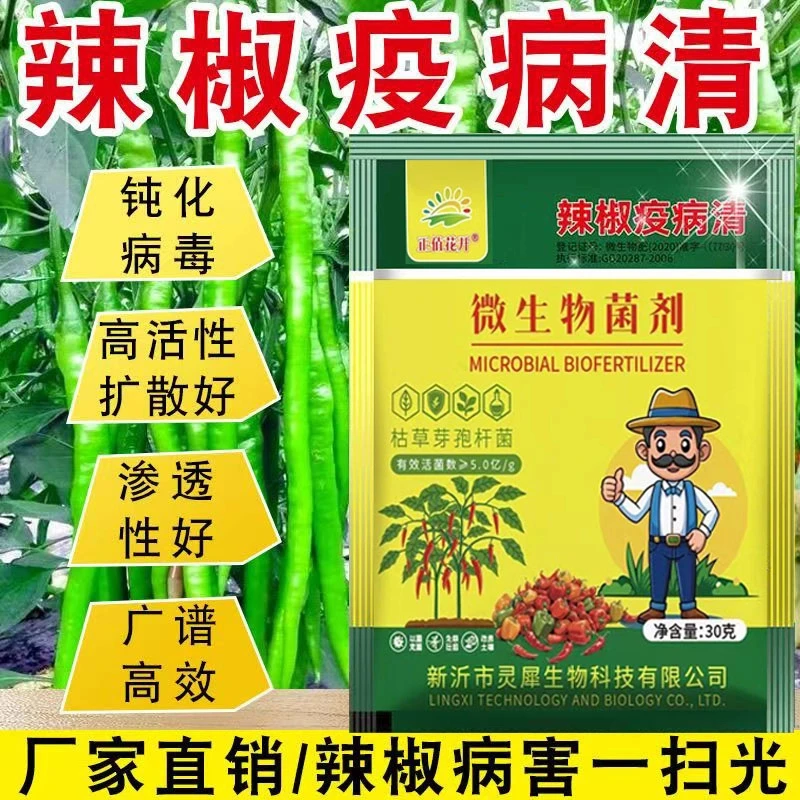 正品辣椒疫病清复合微生物菌剂辣椒番茄黄瓜豆类专用叶面肥料