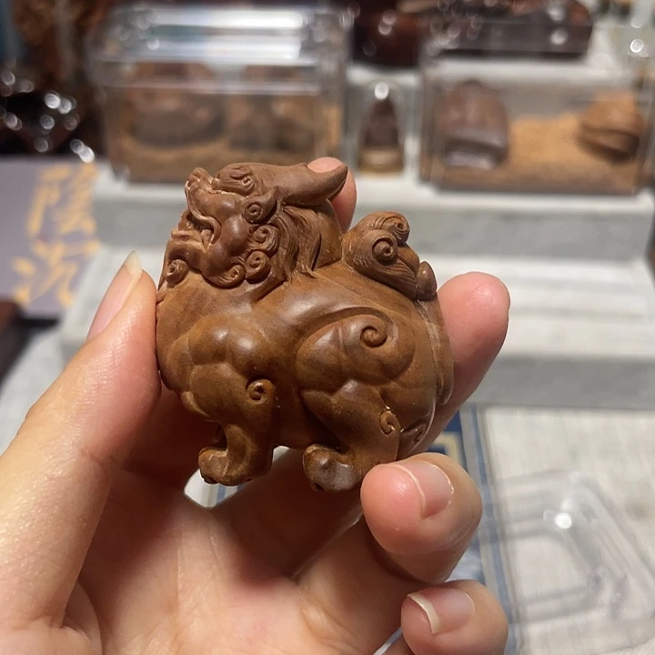 浅***然檀香木其他貔貅手工高货保真印度迈索尔老山檀香