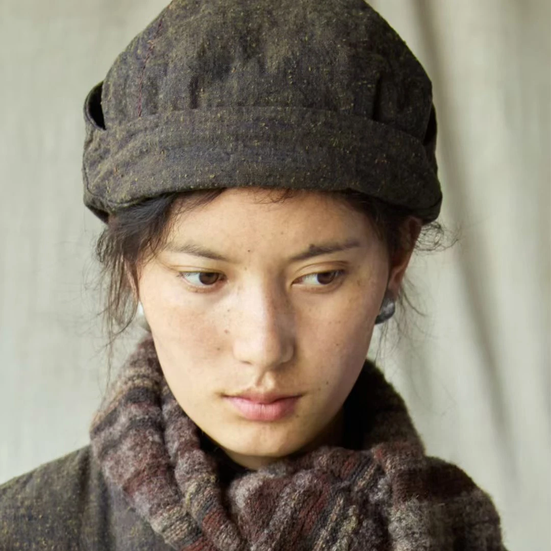 左岸迷香 Z25FW0011 布衣分享棉麻配饰【帽子】 原创秋冬复古卷边帽