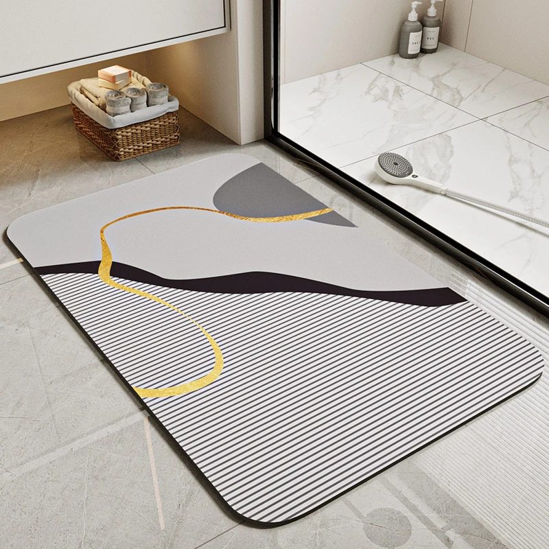 简约硅藻泥地垫浴室卫生间吸水防滑脚垫浴室门口速干轻奢软垫