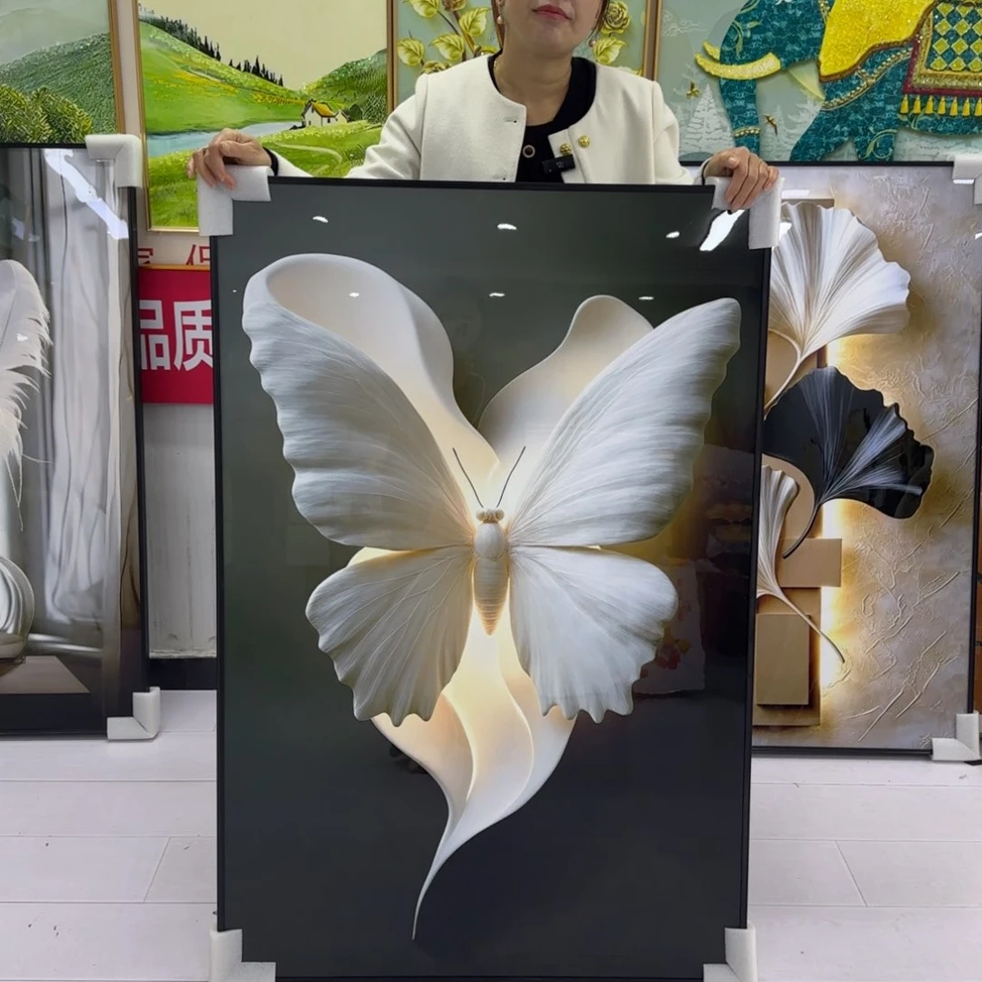 破茧成蝶80.120晶瓷画铝合金边框