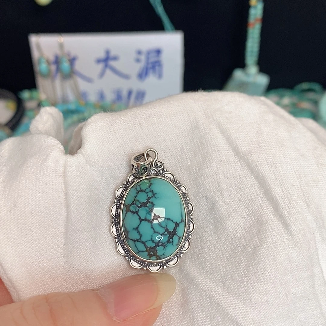 绿松石银S925镶嵌珠宝奇石