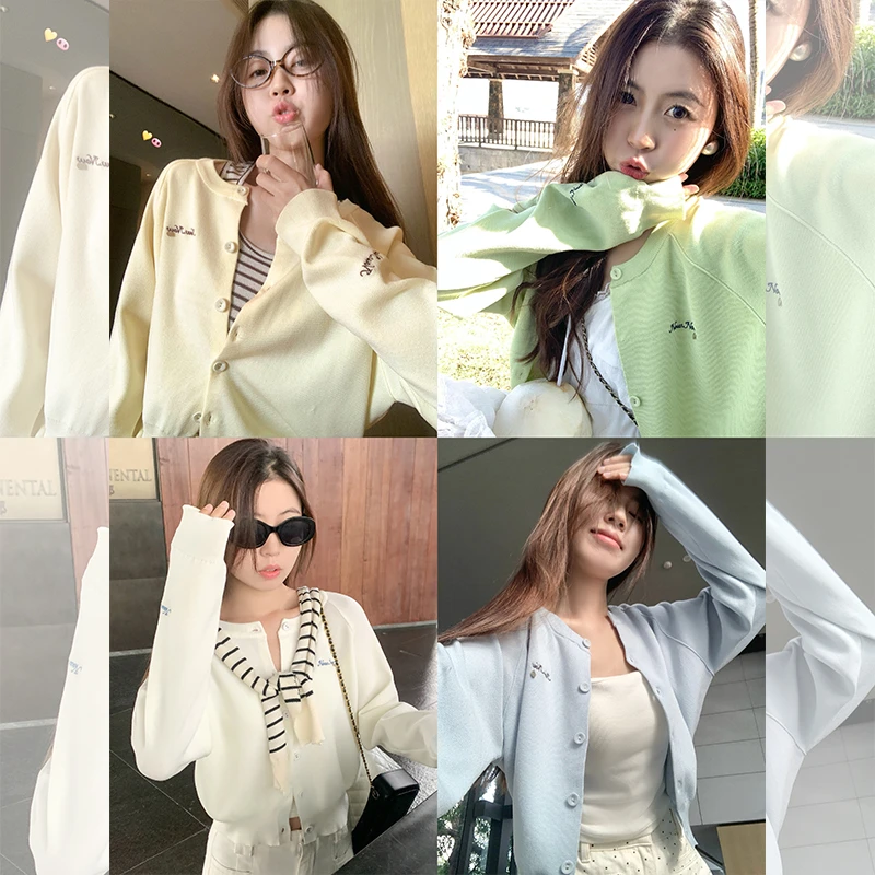 曾小咸 韩系百搭4色圆领针织长袖开衫Z251MZR0532