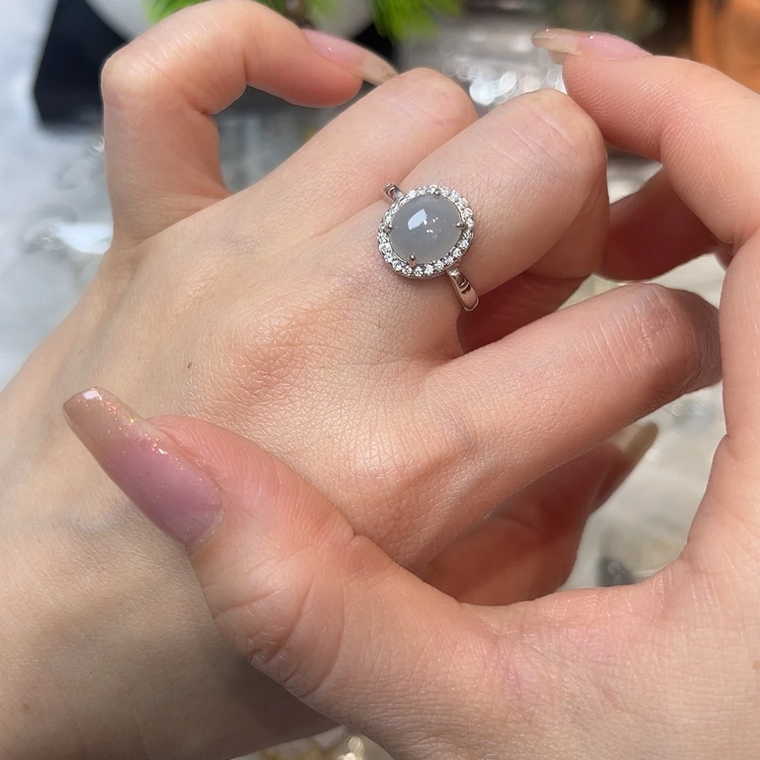 翡翠银S925镶嵌戒指