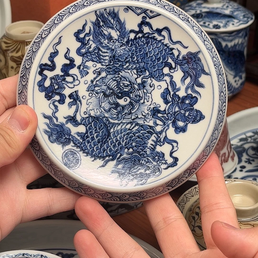 元青花麒麟大盖置