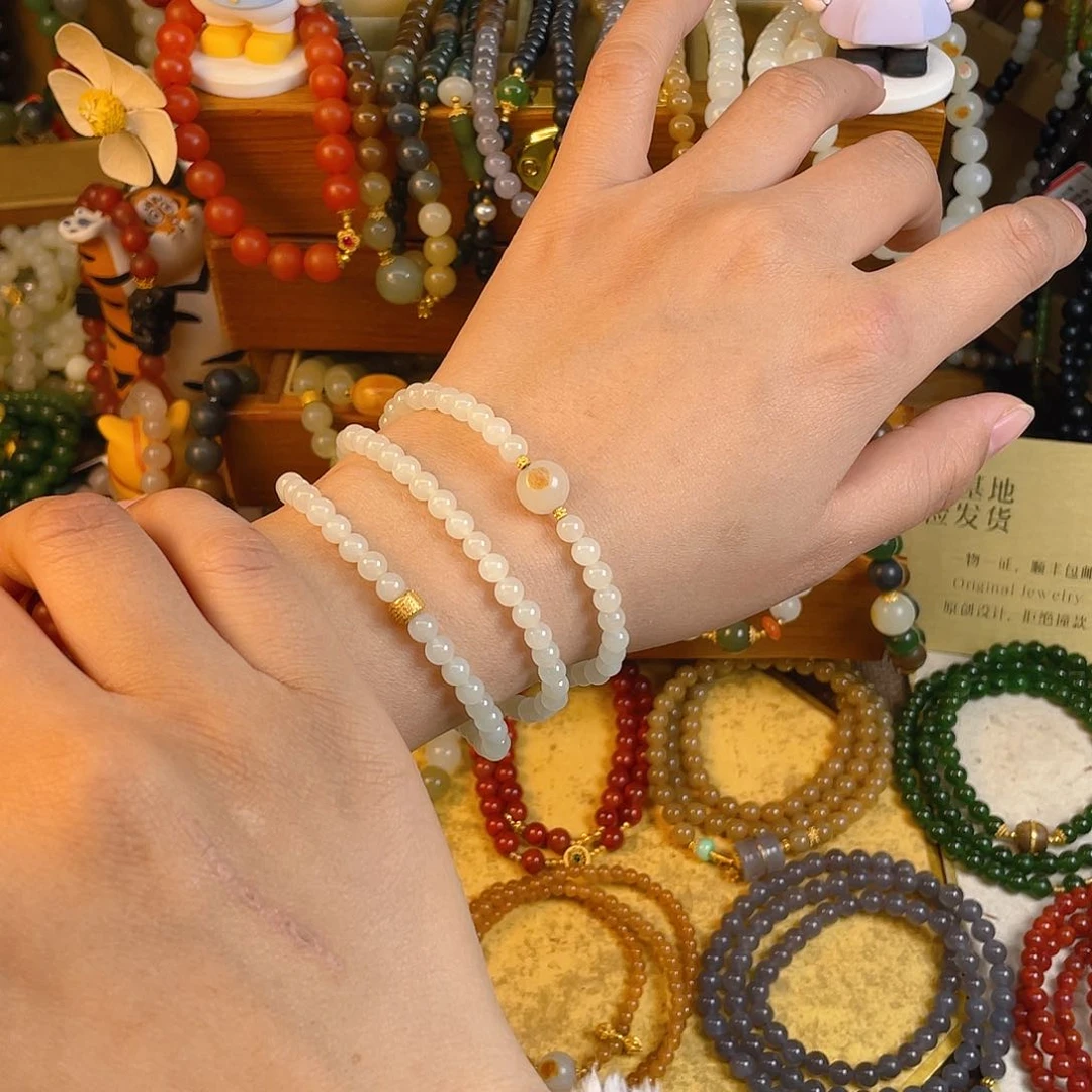 和田玉多圈手串未镶嵌