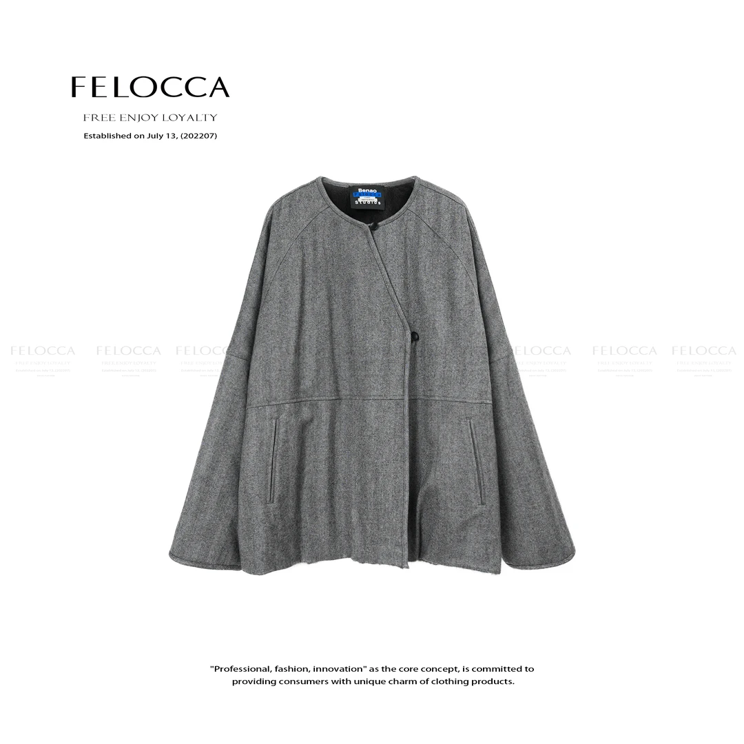 【FELOCCA】圆领两面穿设计款水貂时尚宽松外套BA-LYR607