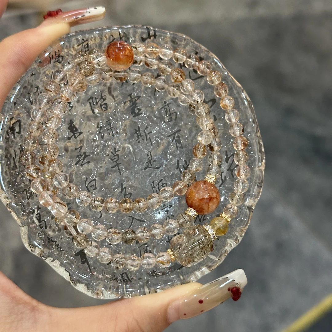 【三圈黑金超七 】天然水晶原创小众设计