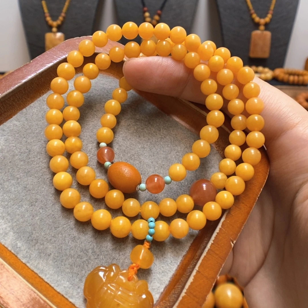 未镶嵌蜜蜡手串蜜蜡