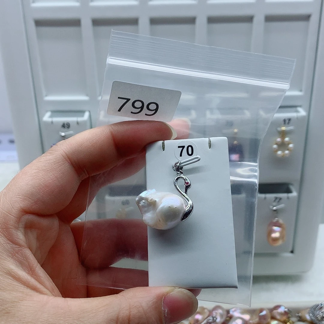 合金吊坠(不含链)淡水珍珠