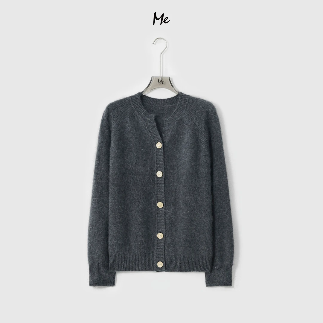 ME【阿勒泰拉绒开衫】北纬38.5°山羊绒混纺超柔极简毛衣MESA1911