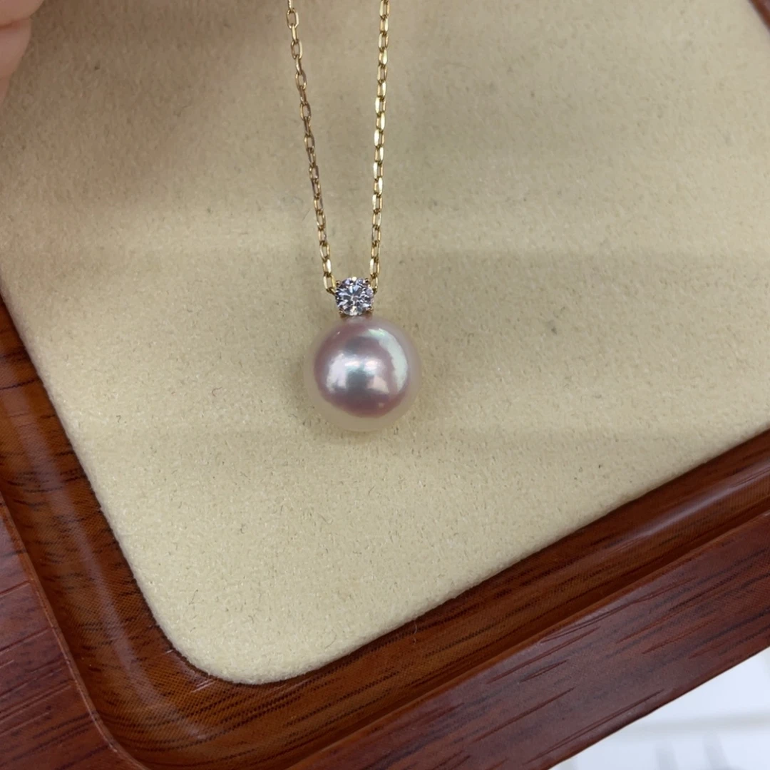 吊坠(赠链)海水珍珠18K金镶嵌9/10毫米