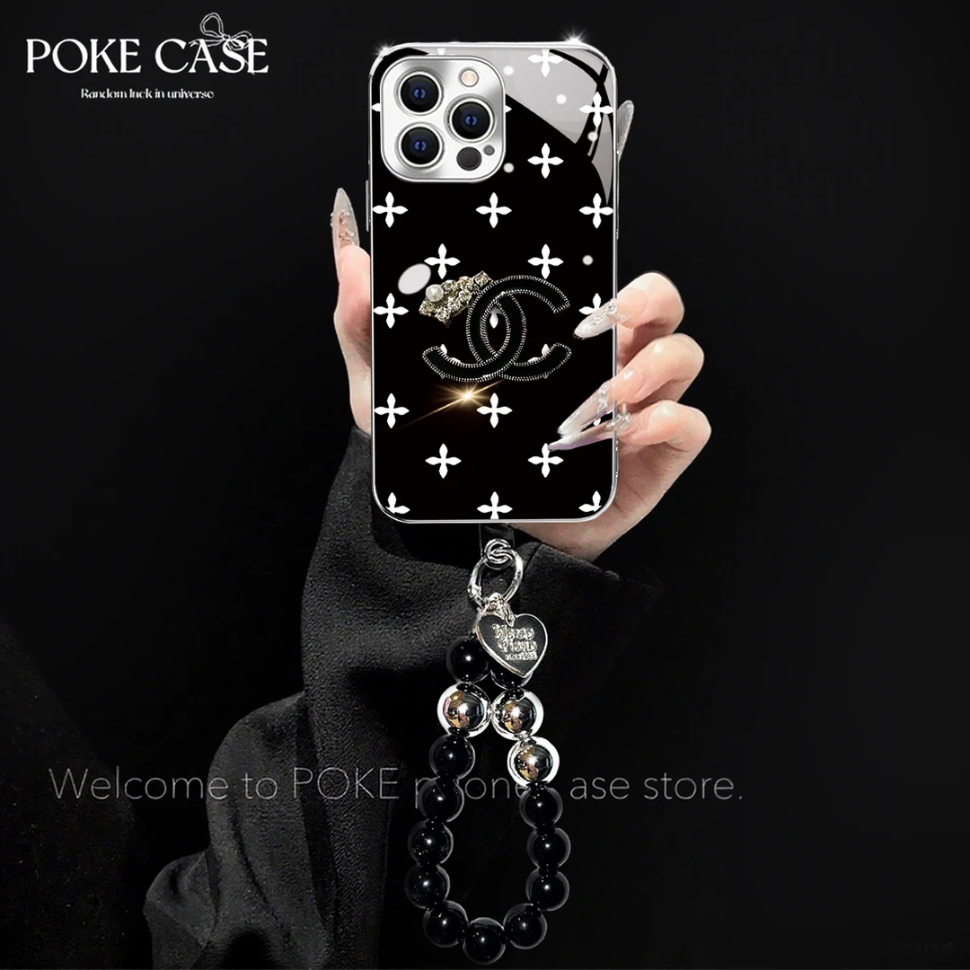 高级电镀玻璃四叶草适用苹果oppo华为vivo小米创意手链手机壳