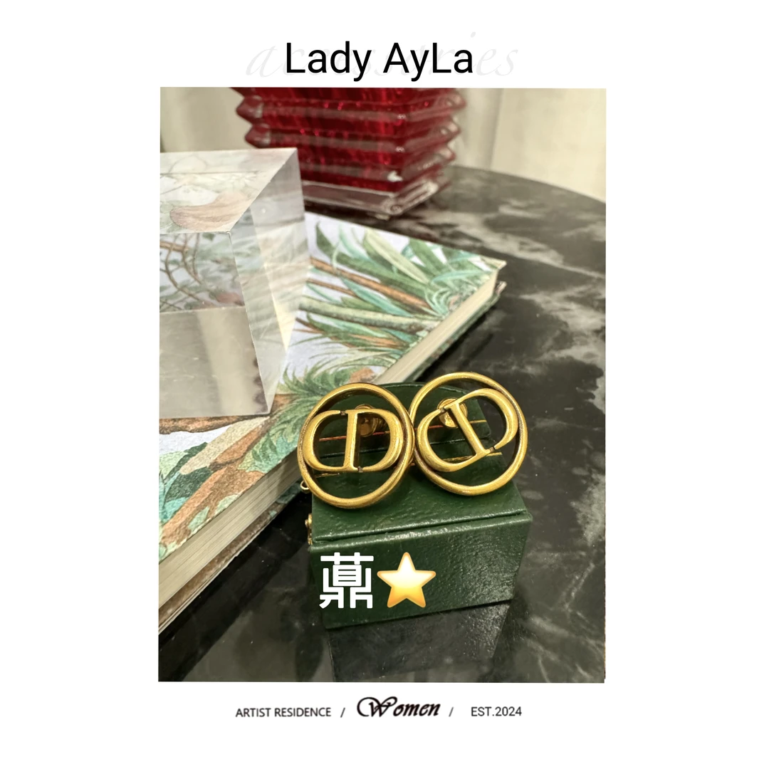 铜合金合成锆石耳饰 CD圆经典轻奢时尚耳钉AL1207