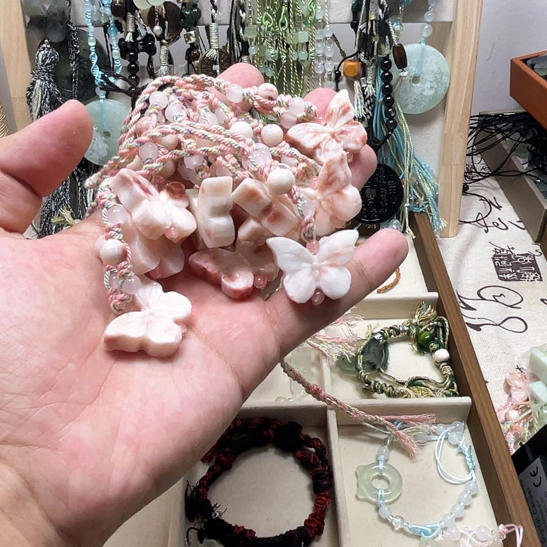 蛇纹石玉合金颈饰