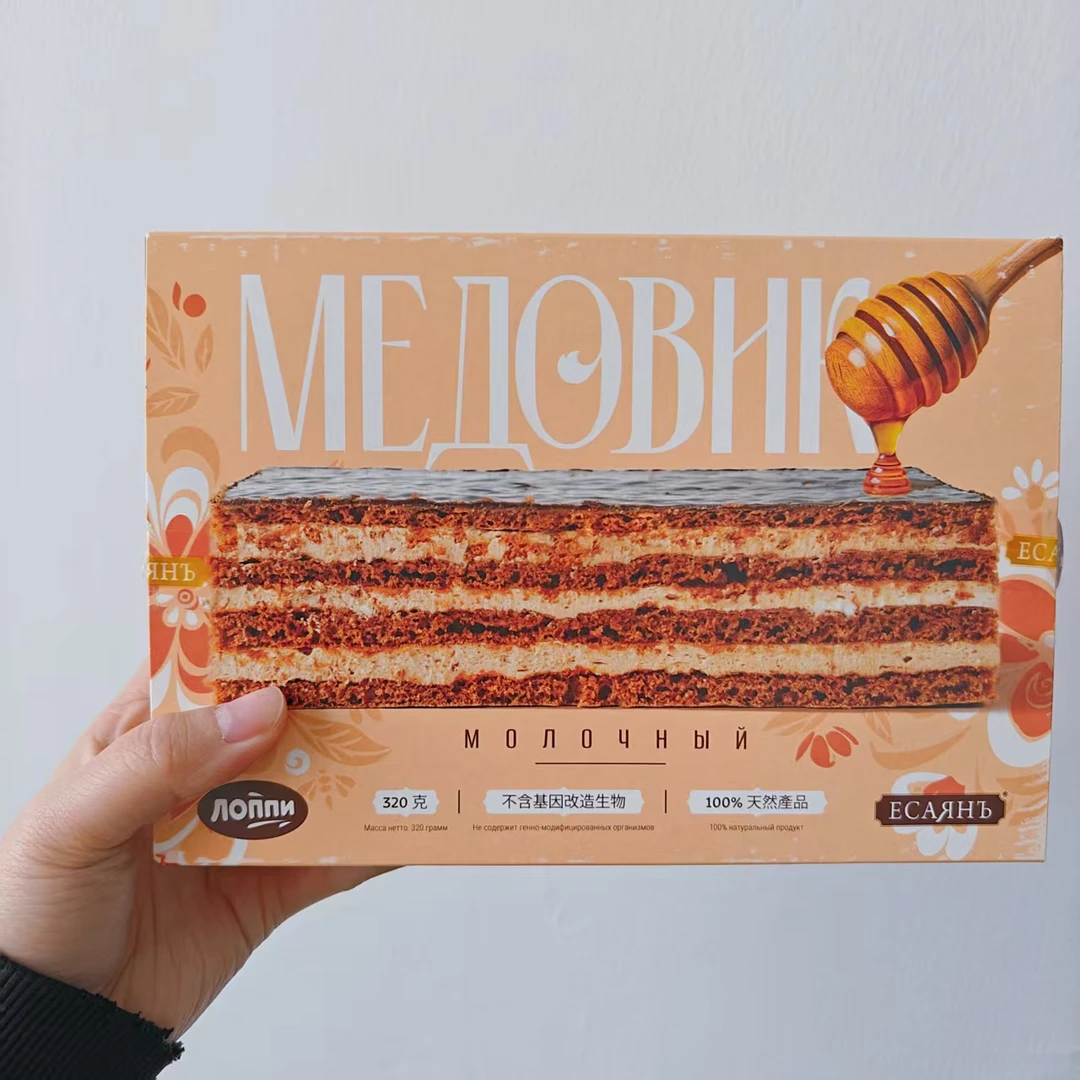 得闲俄罗斯进口俄小淼牌牛奶味提拉米苏风味蛋糕320g