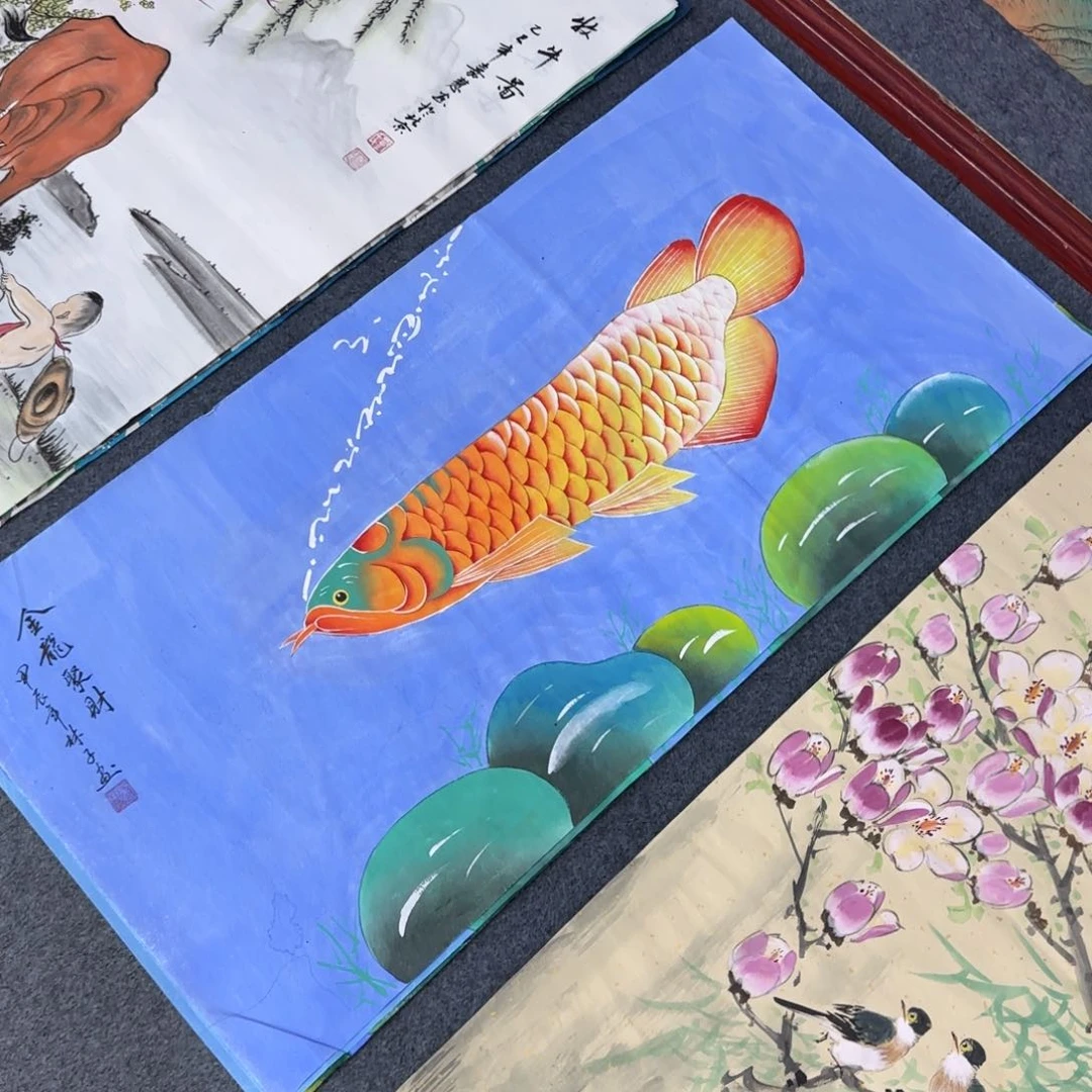 国画尺寸50X100手绘作品