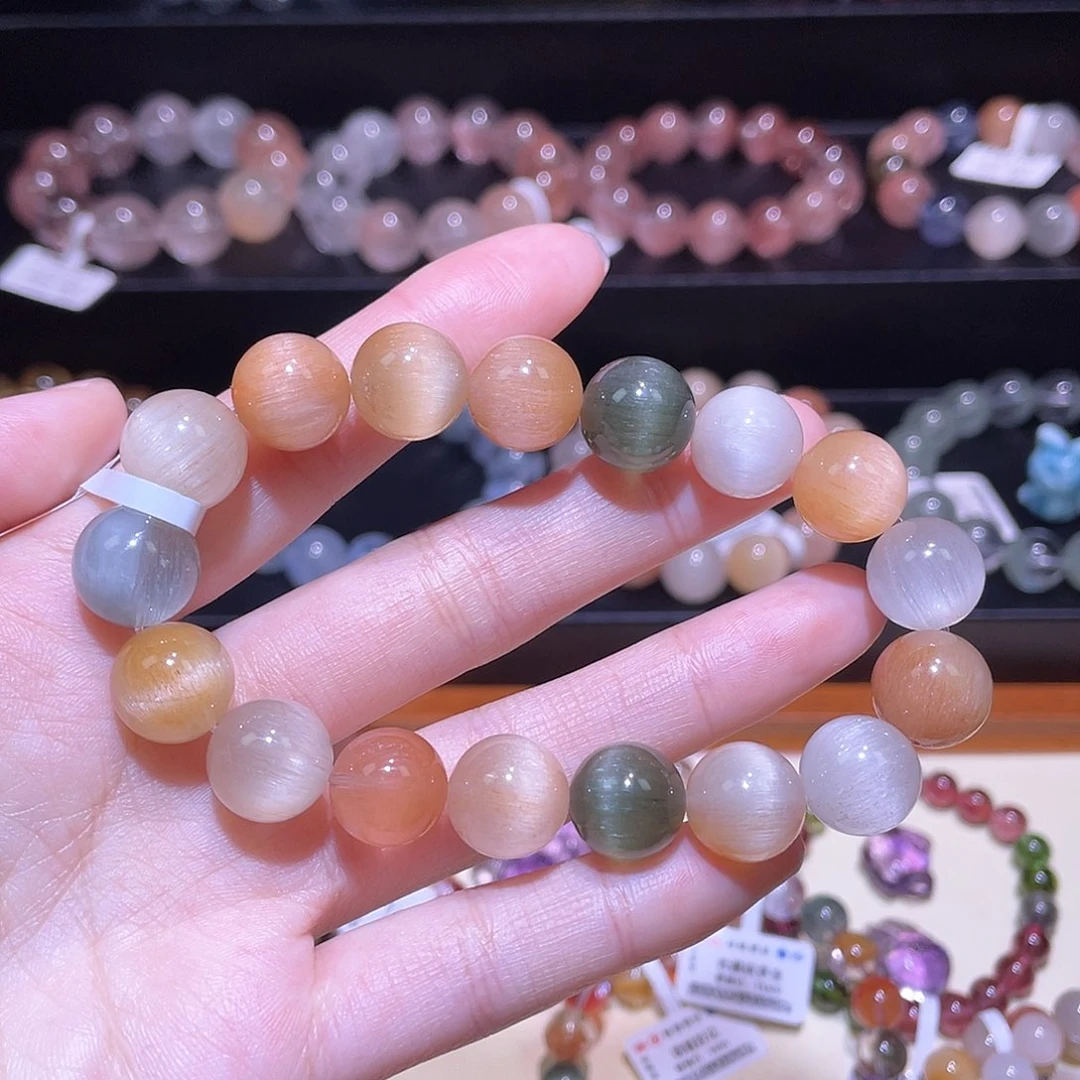 水晶手链未镶嵌兔毛手链，晶体通透12