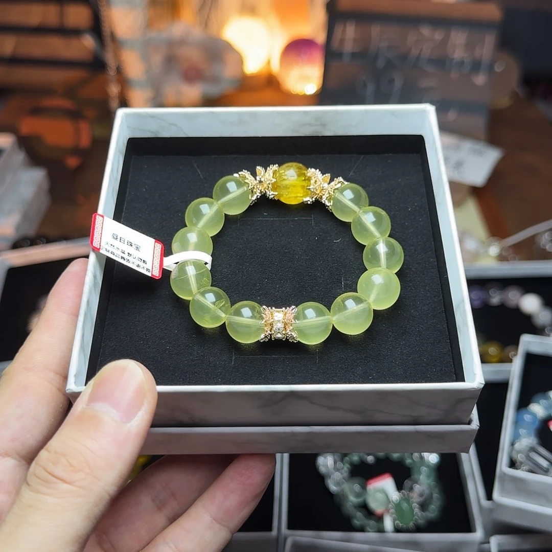 水晶手链合金不*佳天然柠檬黄水晶手串