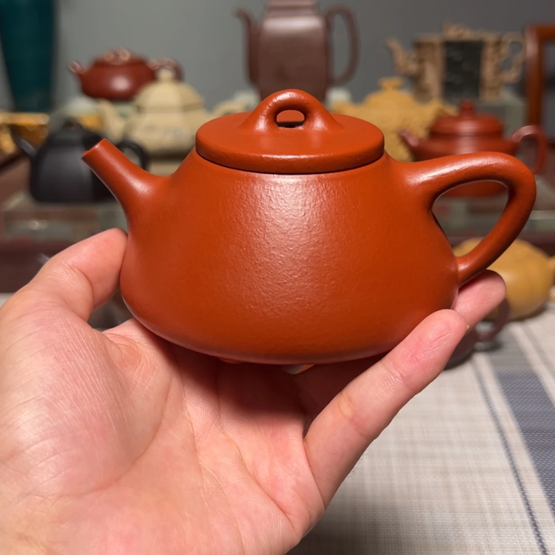茶壶紫砂全手工小煤窑朱泥子冶石瓢200cc