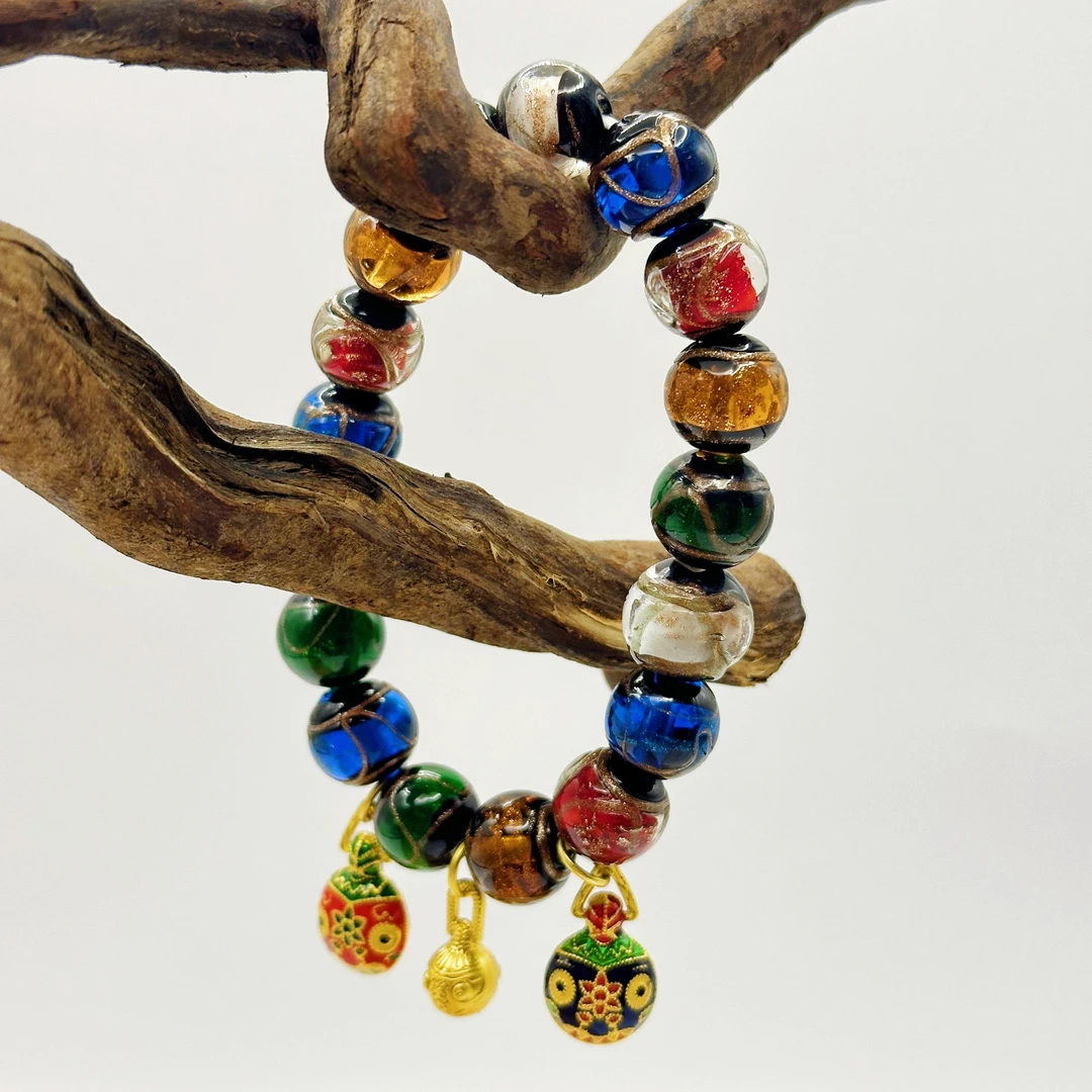 非金属珐琅手链 S0391 香灰琉璃手串单圈（无礼盒）