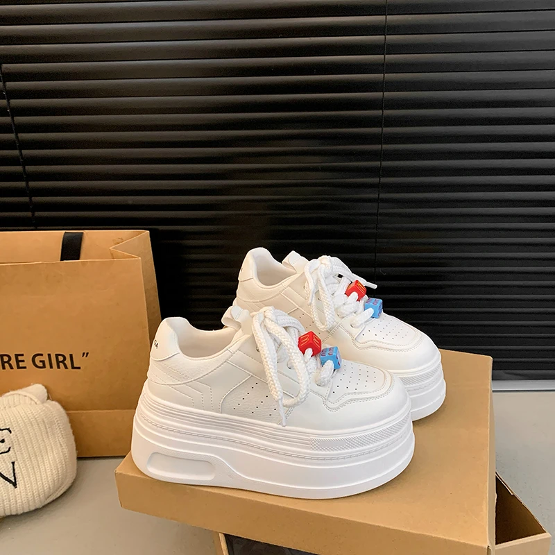 真皮厚底小白鞋女款2025新款春季爆款女鞋子增高百搭运动休闲鞋潮