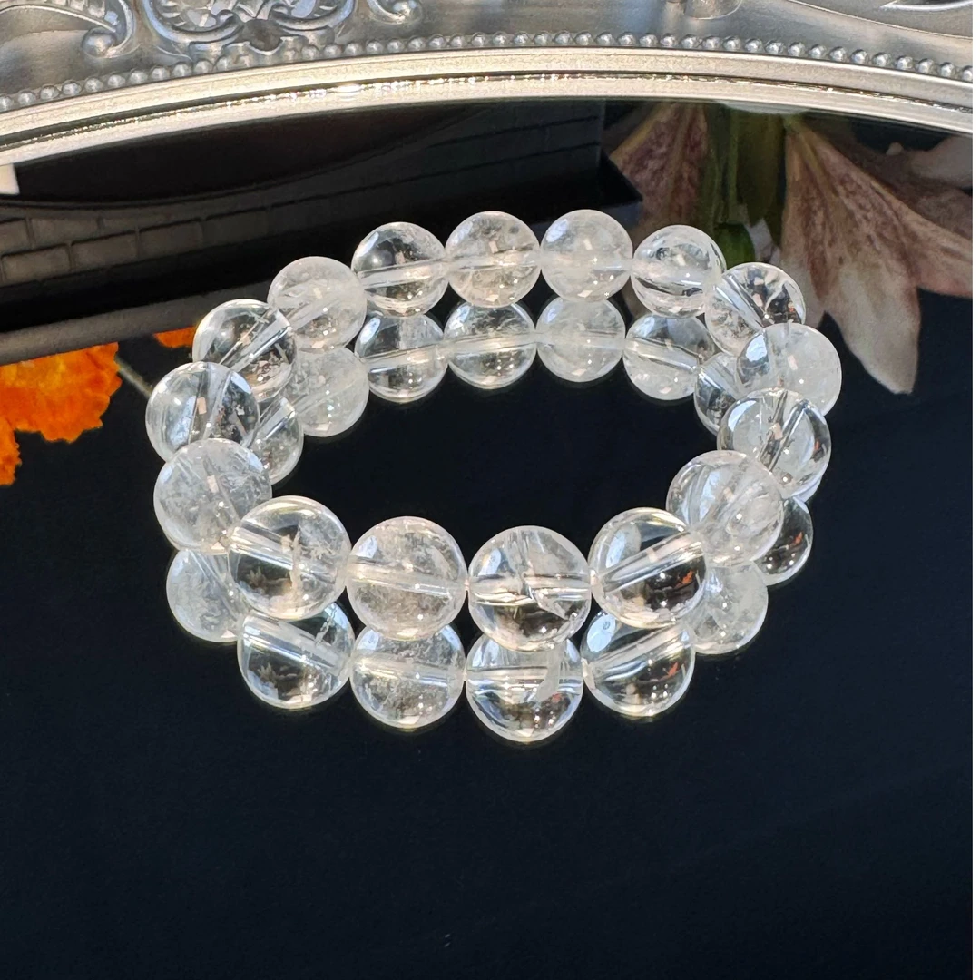 天然白阿赛白水晶手链手串女A0065#1