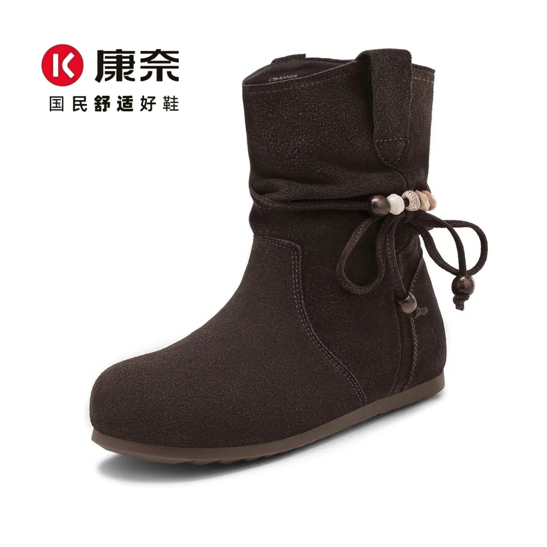 康奈官方正品/新款氛围感满满的冬季短靴，舒适百搭不挑人58643