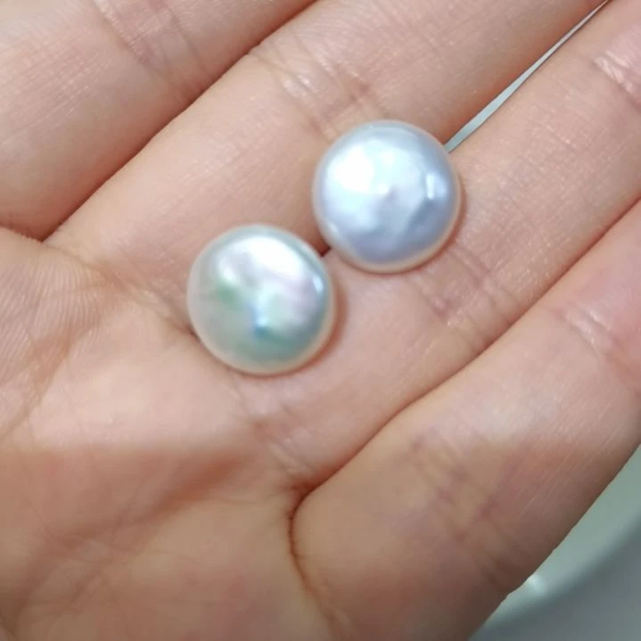 银S925镶嵌耳饰淡水珍珠