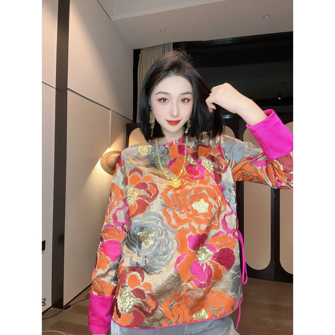 【繁花锦簇】深圳原创设计新中式时尚休闲百搭长袖上衣
