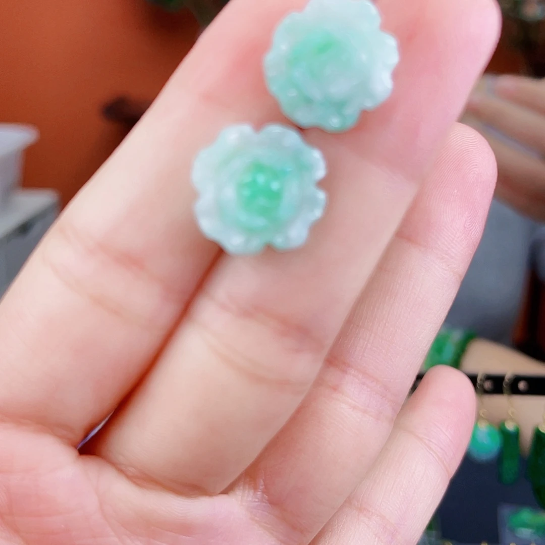 翡翠未镶嵌耳饰饰品