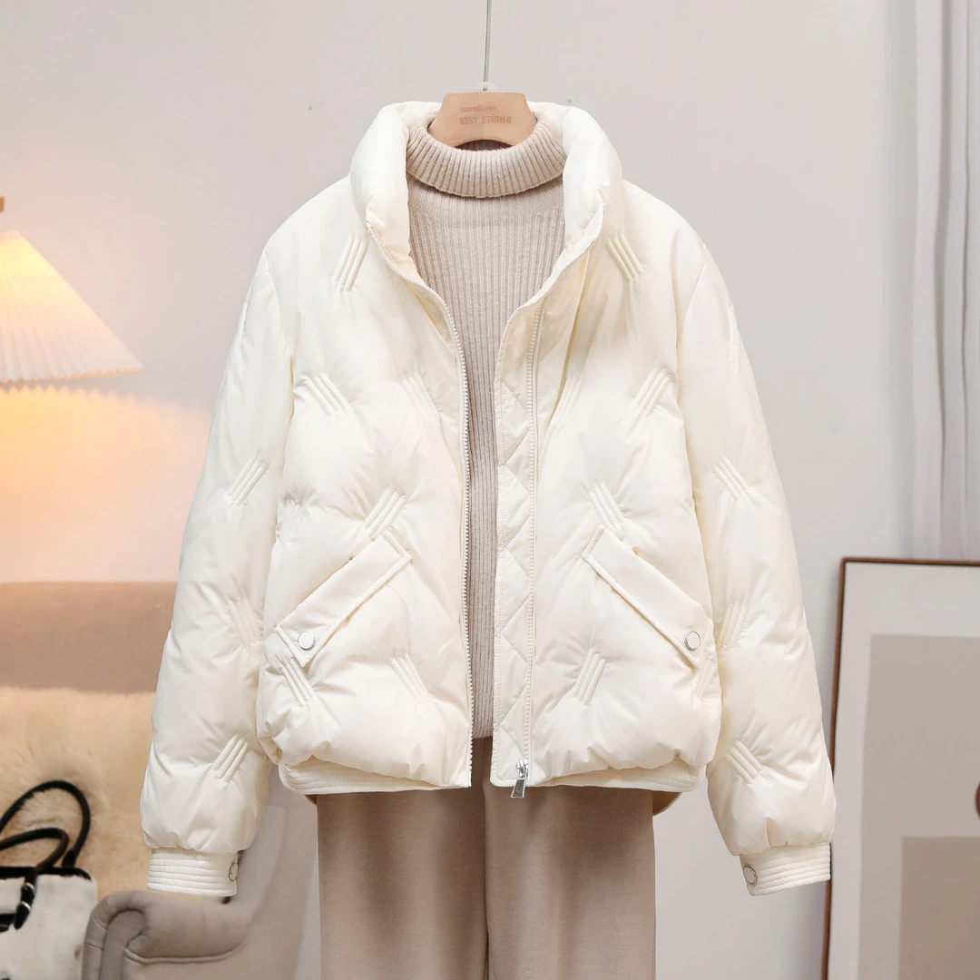 简约通勤白鸭绒外套轻薄羽绒服女短款2025秋冬新款小个子洋气外套