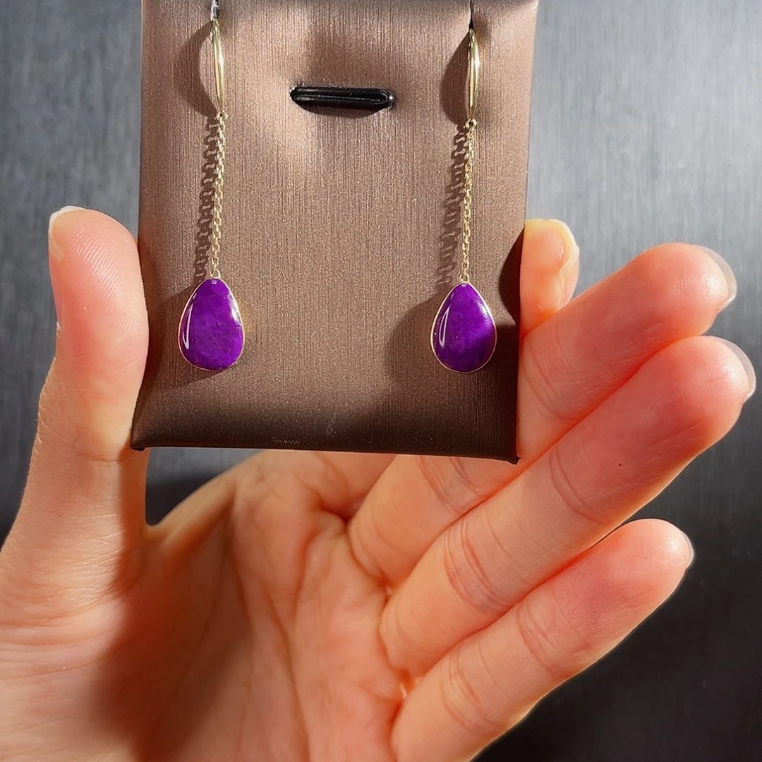 苏纪石（舒俱来）耳饰k金未镶嵌