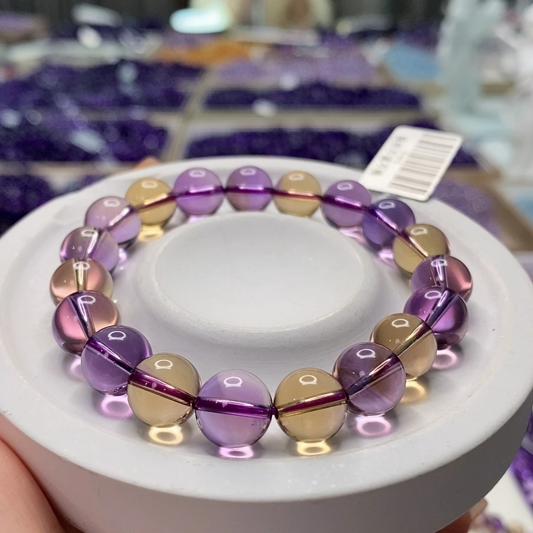 未镶嵌手链水晶玻利维亚紫黄晶10M