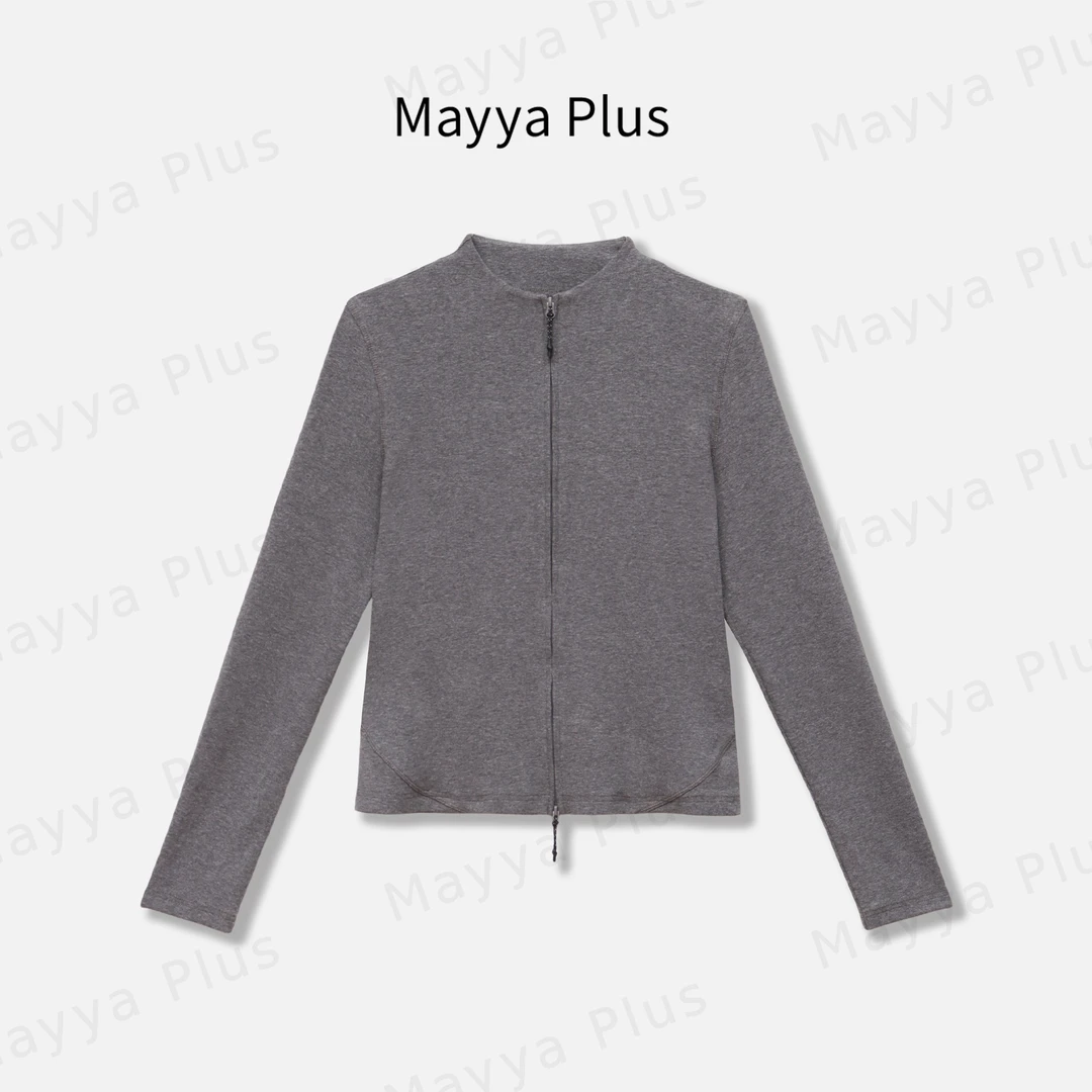 【简约风尚】Mayya Plus麦芽定制秋季正肩卫衣修身百搭上衣32536956