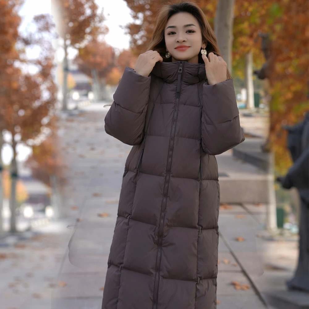 白鸭绒羽绒服女长款2025年新款A88