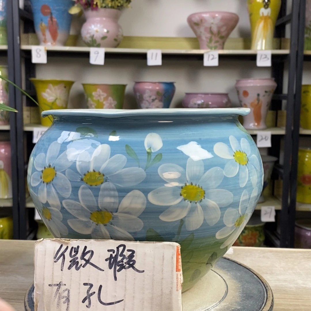 景德镇手工手绘陶瓷花盆