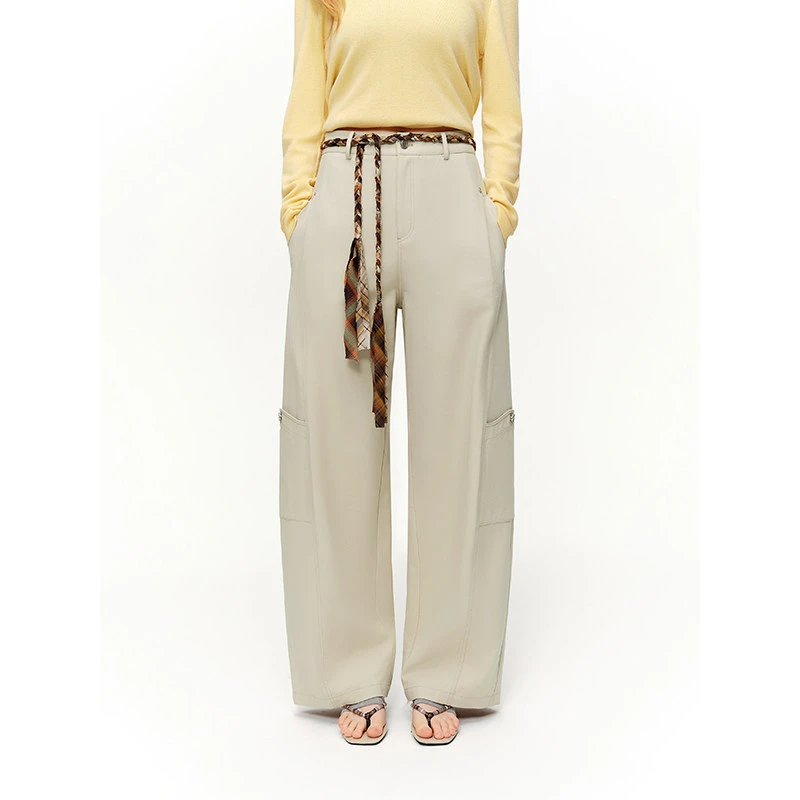 独束女装【慵懒轮廓】休闲工装阔腿裤时尚通勤裤子26DS81197/81018