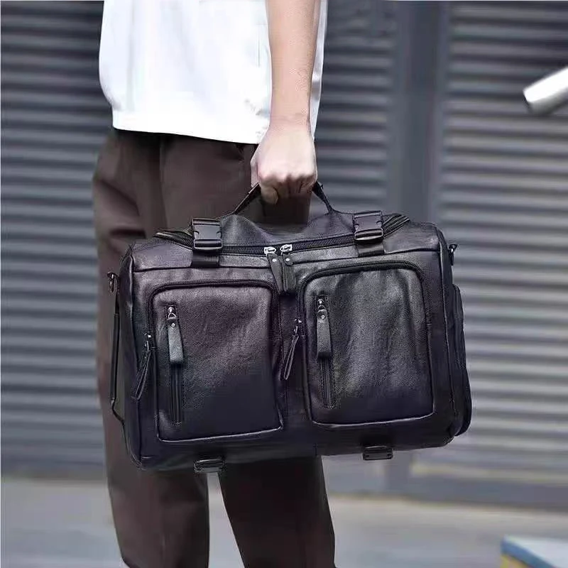 男士多功能旅行包双肩背包防水大容量双肩包户外斜挎机车包