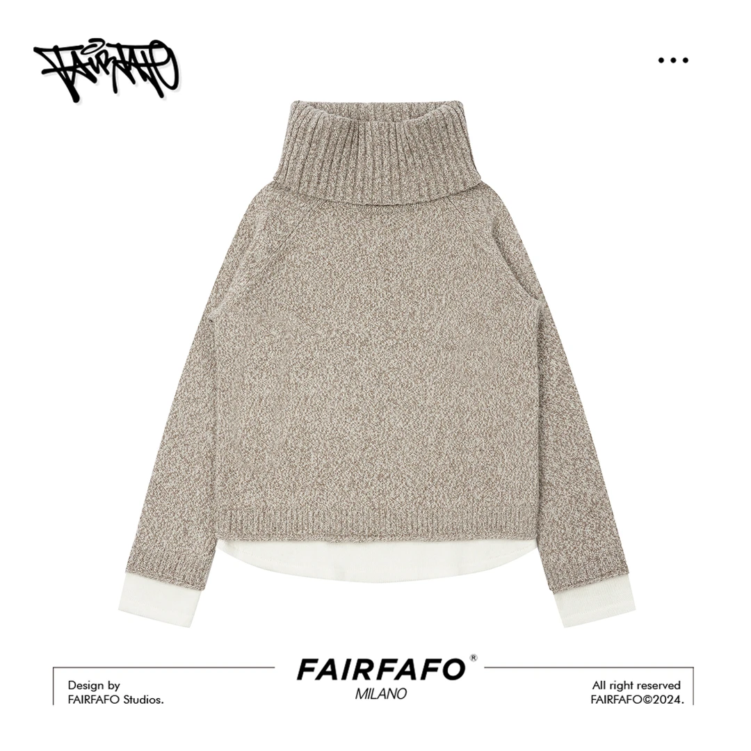FAIRFAFO林肉肉【轻奢假2件套（有围脖）】绵羊毛MYBL4B242