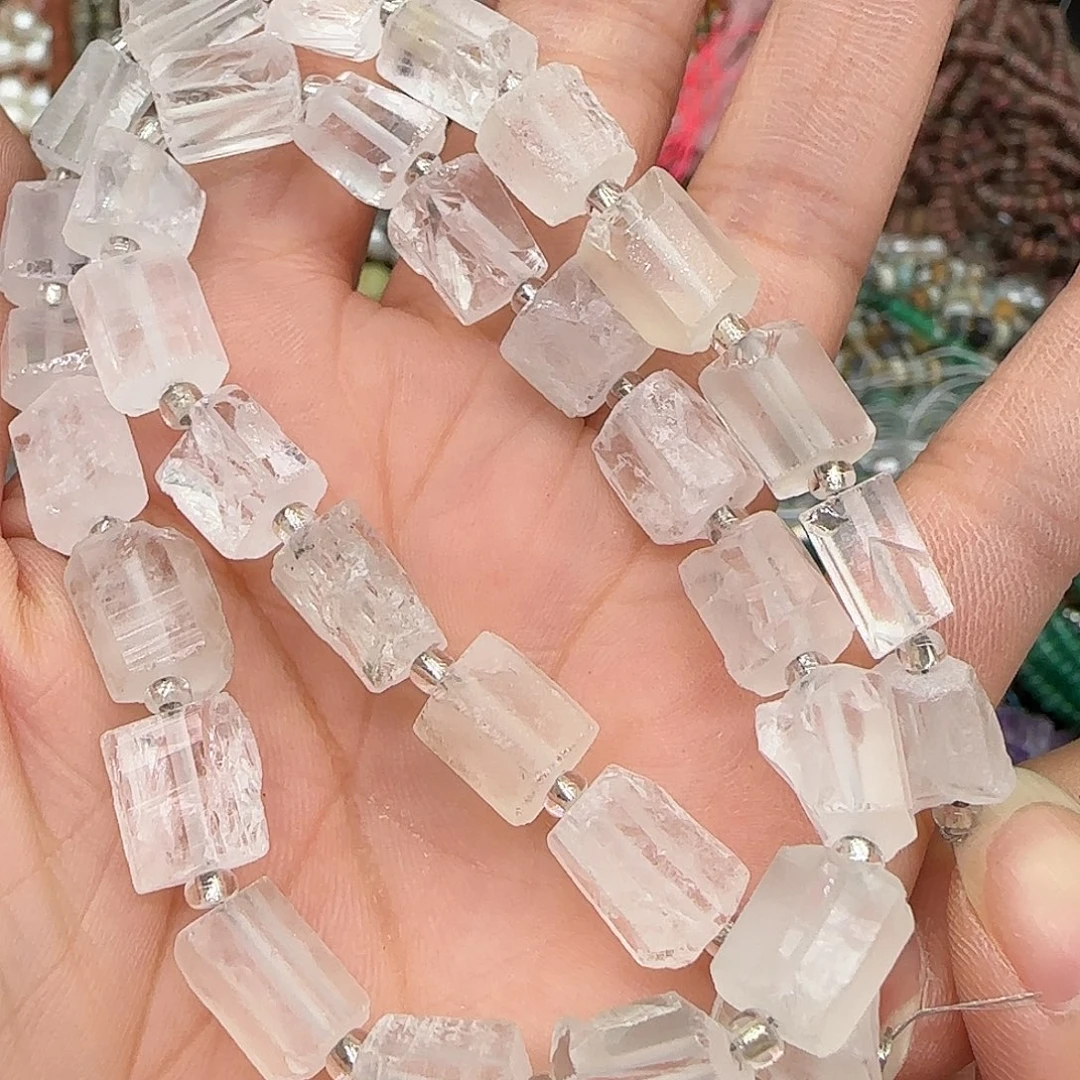 合金玛瑙/玉髓珠宝半成品白水晶7mm一条
