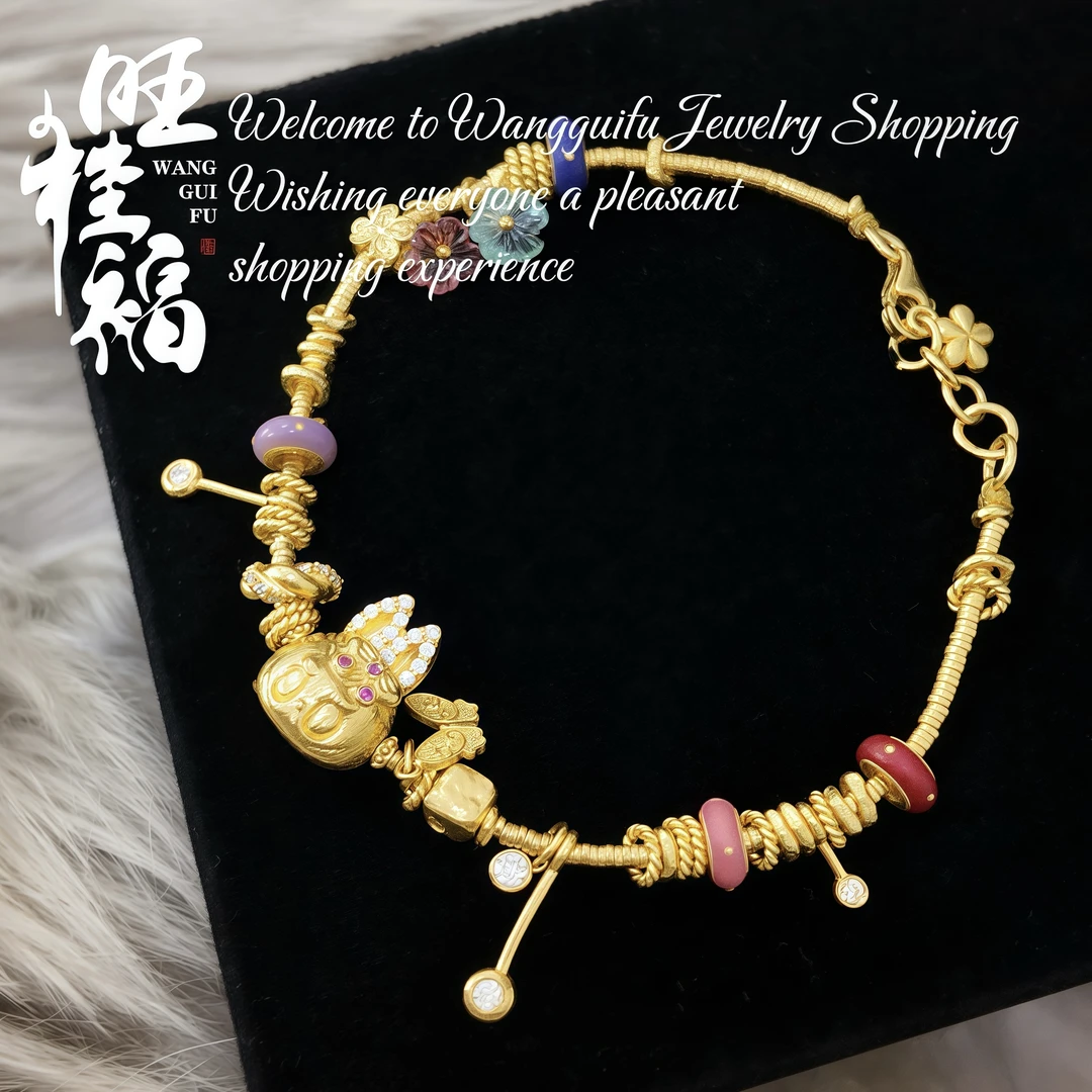 【招财进宝兔爷】旺桂福传承珠宝足金999手链16.48克适合14～16手围