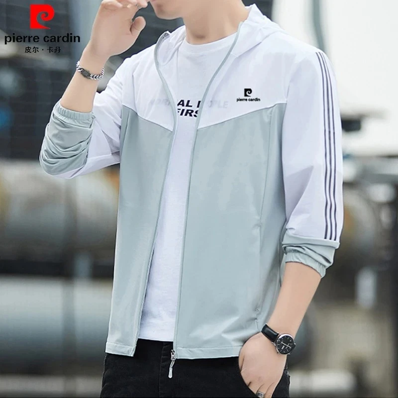 皮尔卡丹冰丝防晒衣男士夏季轻薄透气城市户外防紫外线防晒服外套