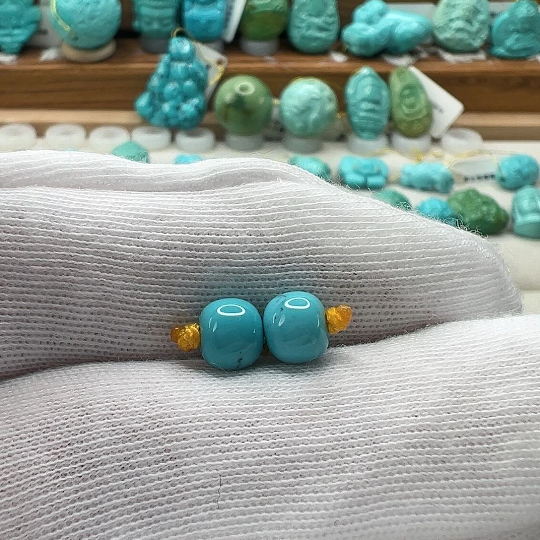 绿松石老型对珠 未镶嵌