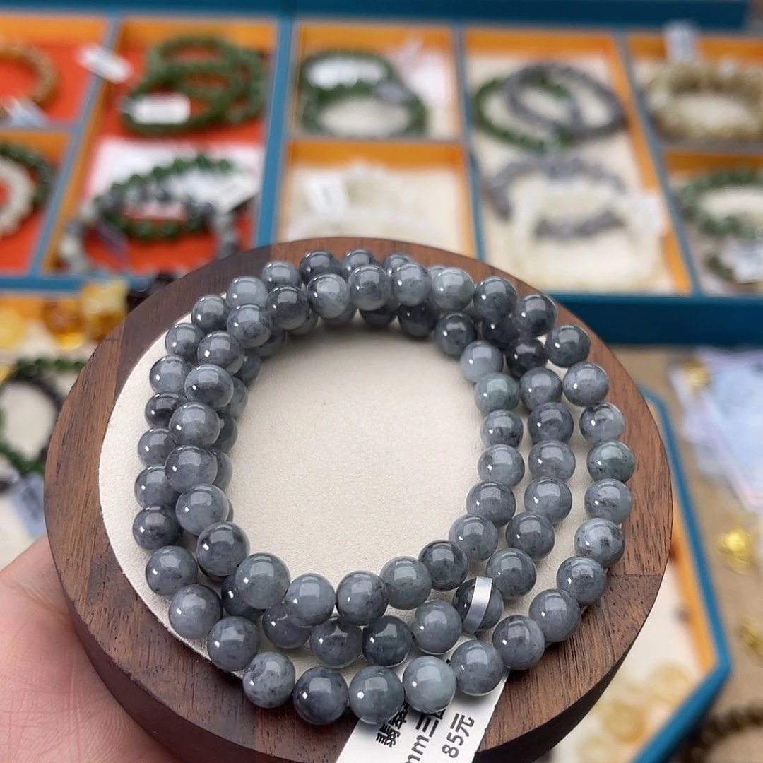 翡翠未镶嵌手串A43卡7