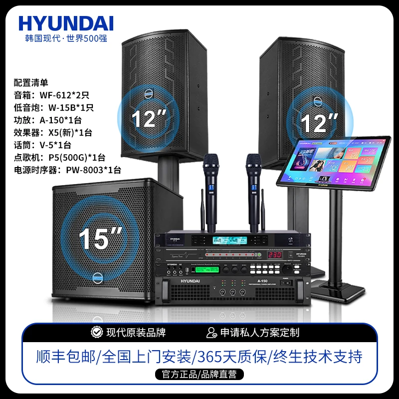 HYUNDAI新款12英寸号角高音高端家庭KTV音响套装