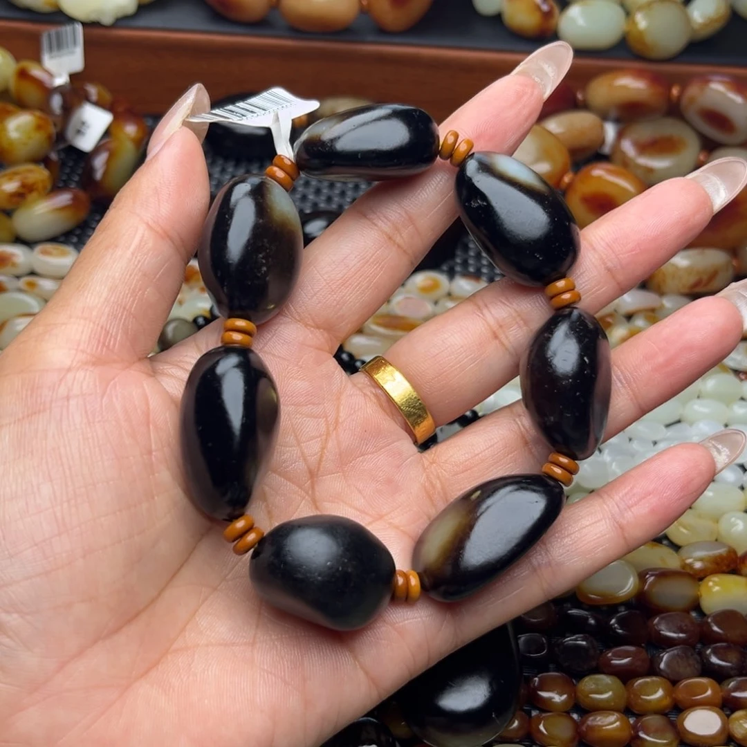 流***年手链未镶嵌和田玉（糖玉）