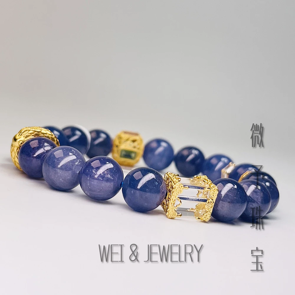 【微予珠宝】【雷风恒卦君子以立不易方】天然坦桑石手串多样性发其一