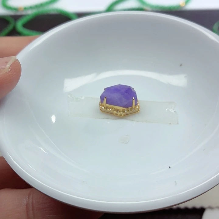 翡翠18K金镶嵌手链天然缅甸翡翠A货