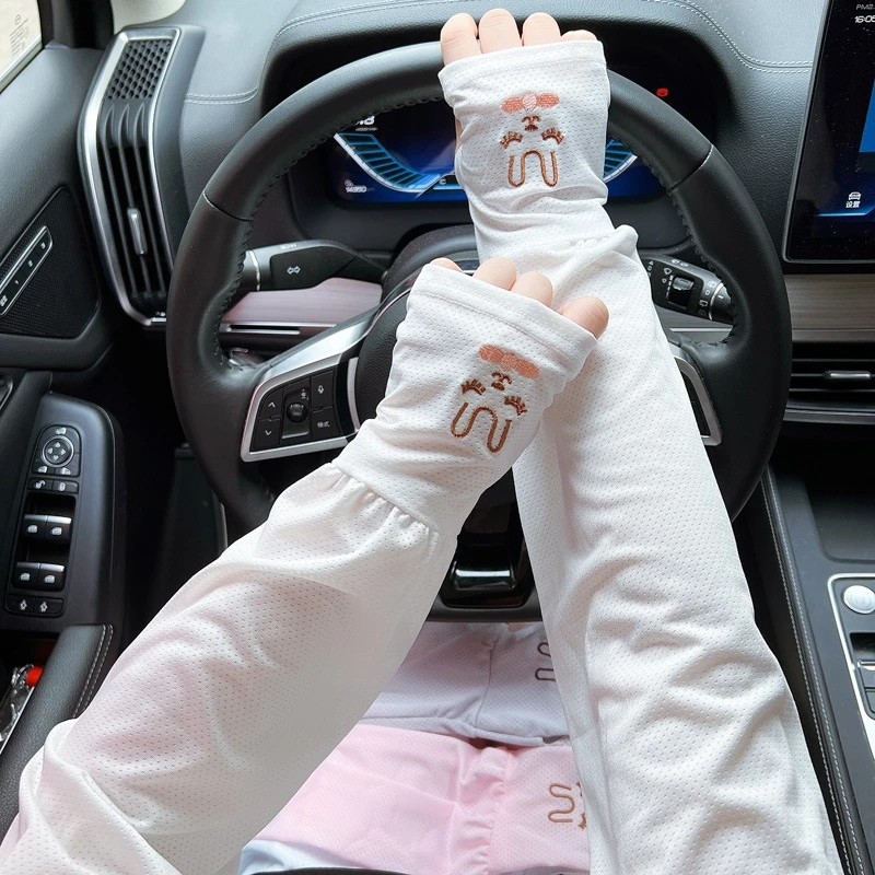 新款小兔子防晒冰袖夏季冰丝袖套女宽松防紫外线护臂防晒手袖套袖